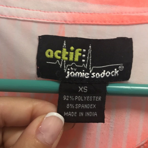 Jamie Sadock coral, white and black dry fit tennis tank - Picture 7 of 8